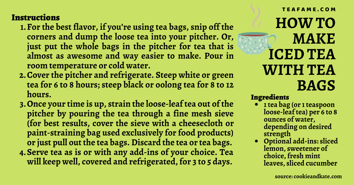 how to make iced tea with tea bags