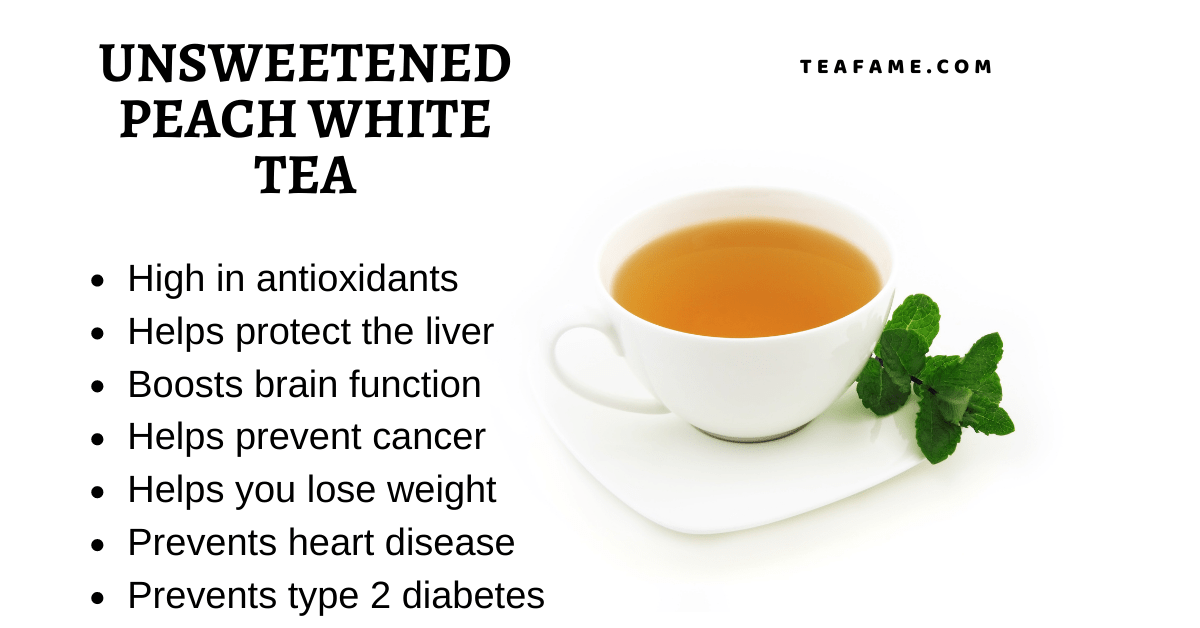 Unsweetened Peach White Tea Nutrition, Health Benefits